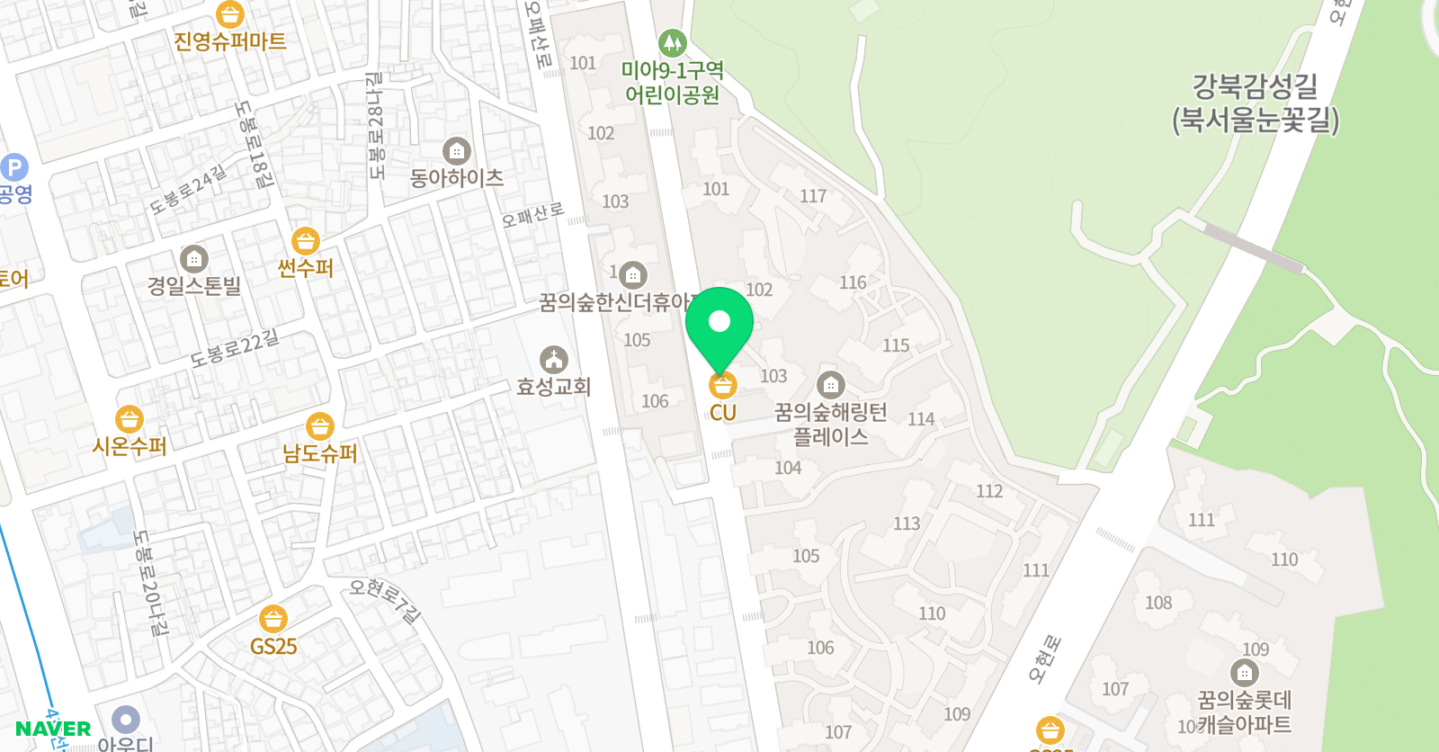 스마트해법 수학 학원 강북해링턴점 위치