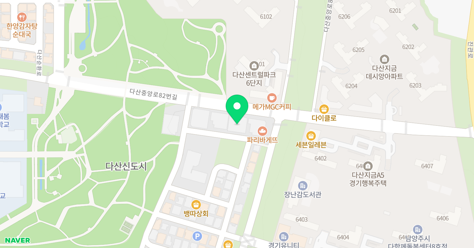 다른 학원 위치