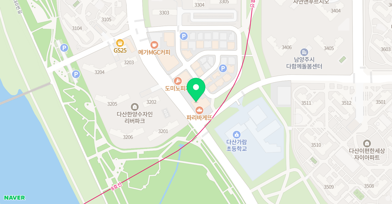다산 한가람 음악미술학원 위치