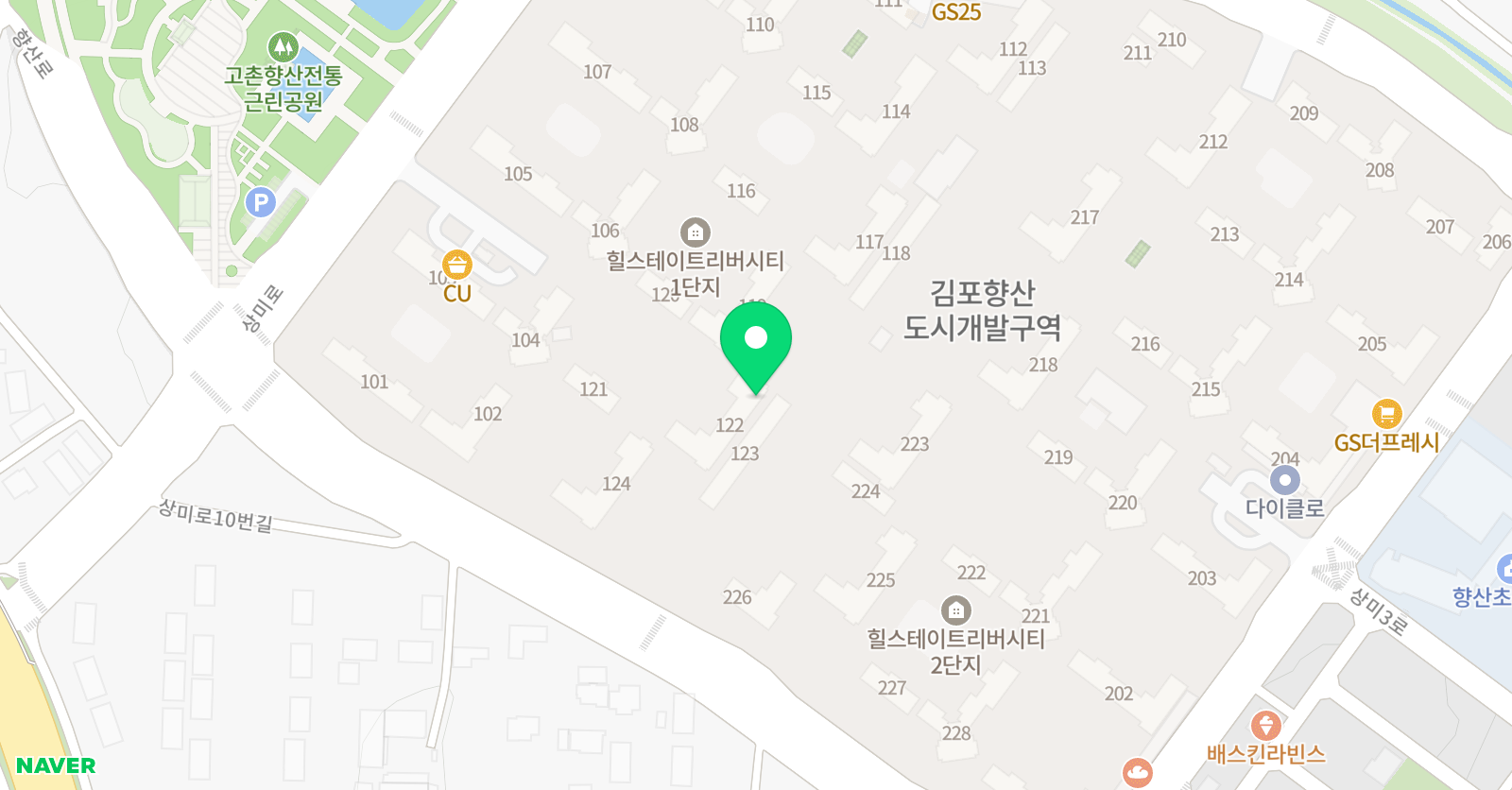 리드인 고촌향산힐스테이트점 위치