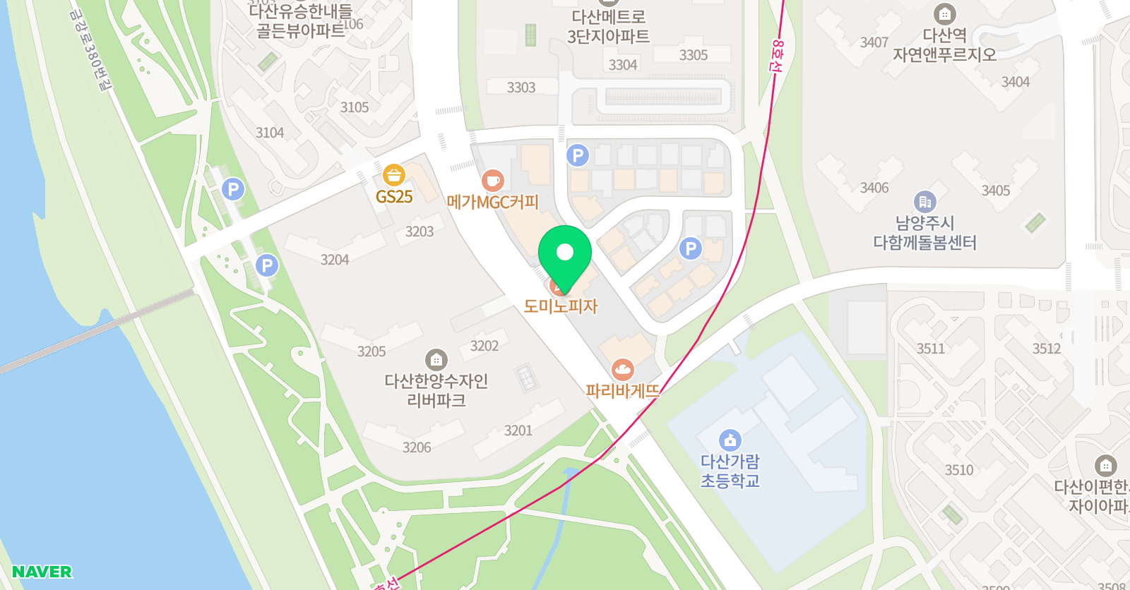 다산안녕피아노 음악학원 다산 위치