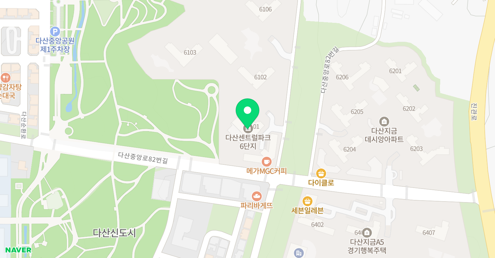 다산 센트럴파크 공부방 위치