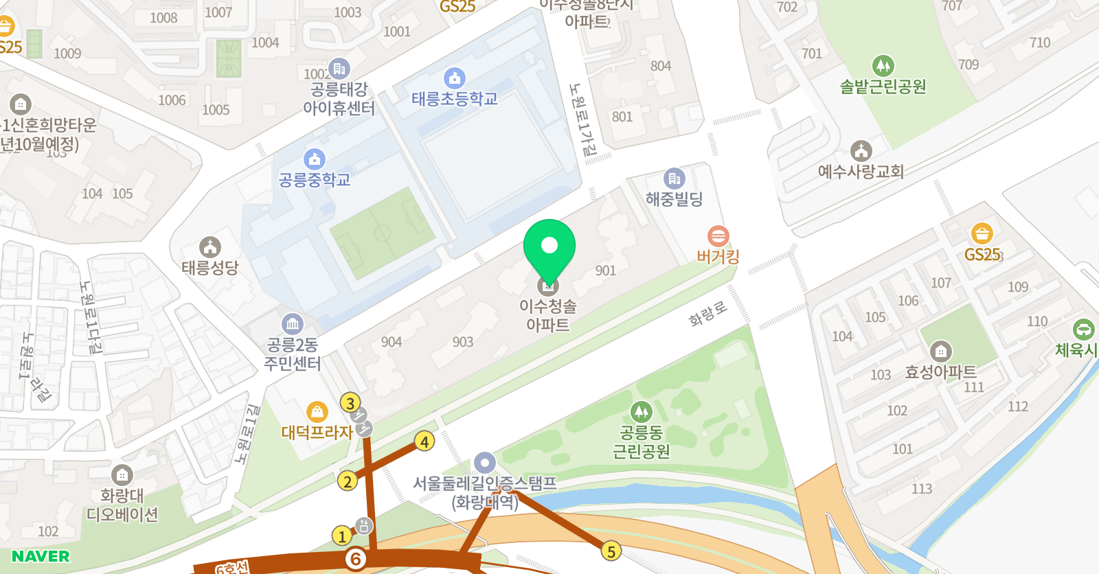 공릉 청솔 독서국어논술 학원 위치