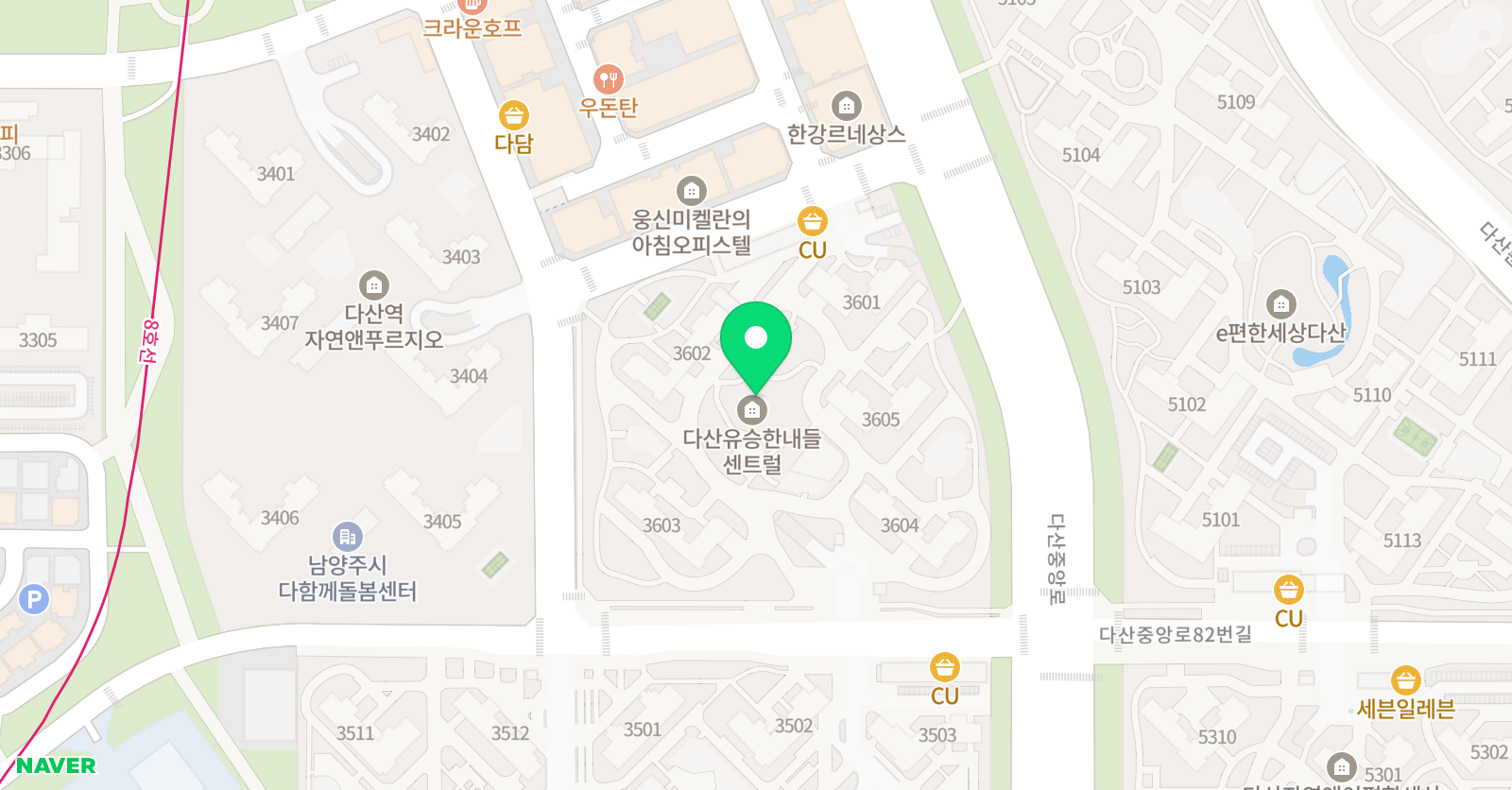 아소비 남양주다산 유승센트럴점 위치