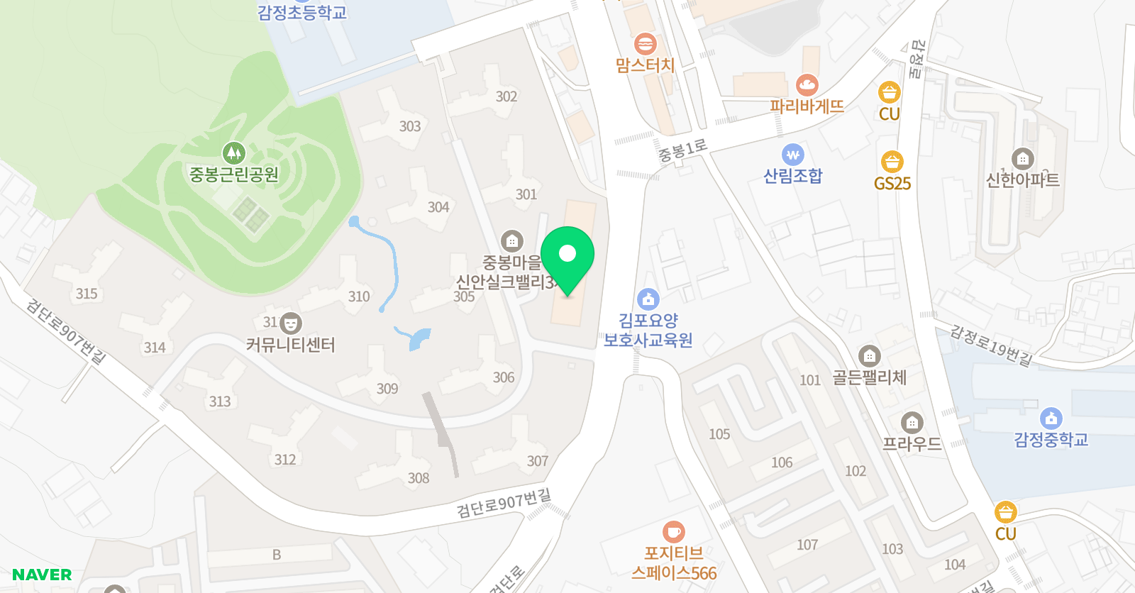 능률주니어랩 김포감정1 교실 위치
