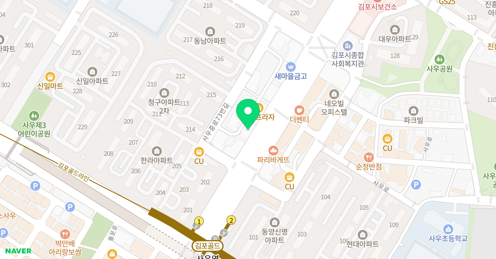 창조의아침 미술학원 김포캠퍼스 위치