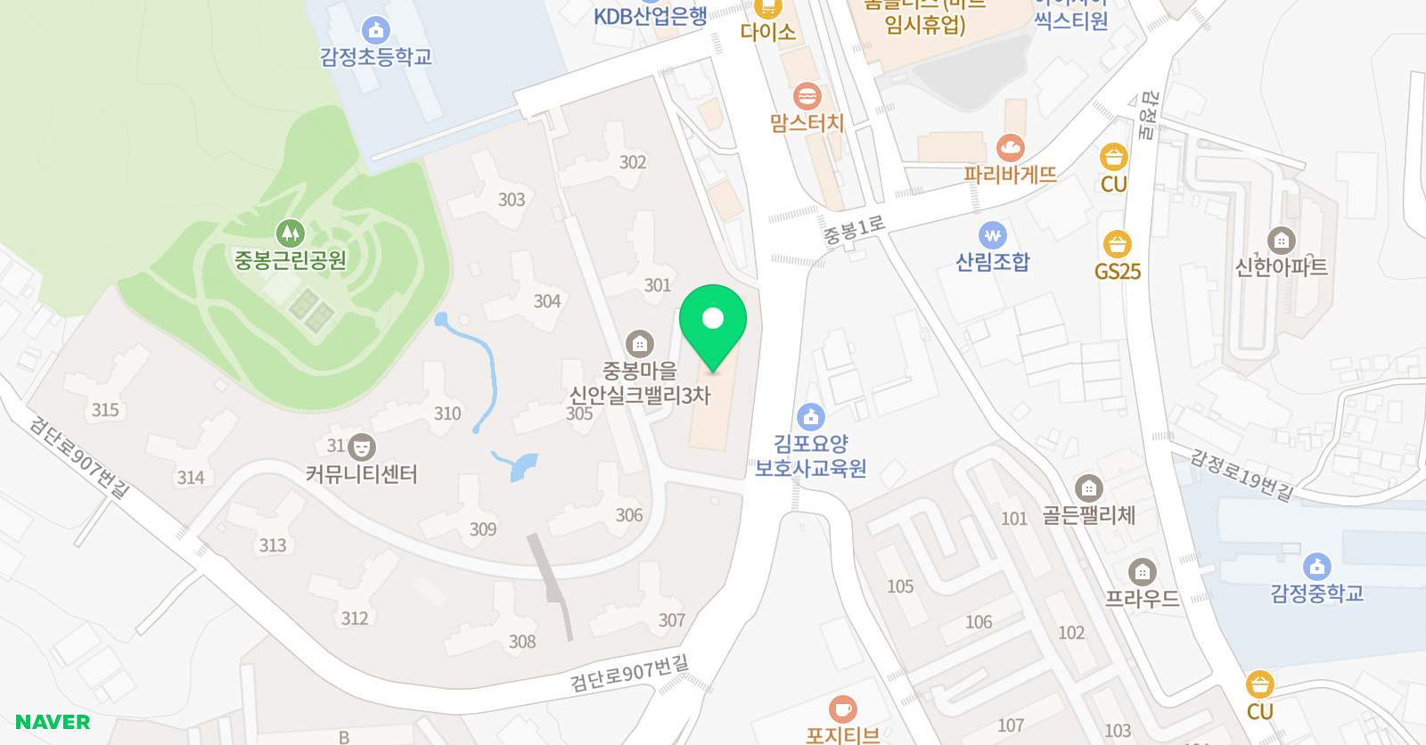 윤선생 영어숲 아소비학원 김포감정점 위치