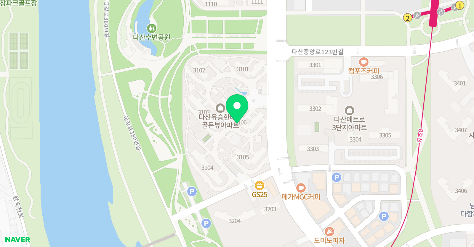 셀파 우등생교실 한내들골든뷰교실 위치