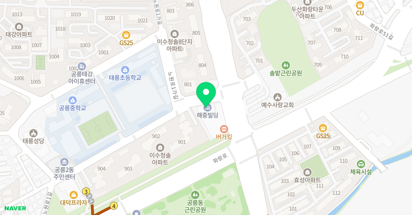 드림필드FC 학원 공릉점 위치