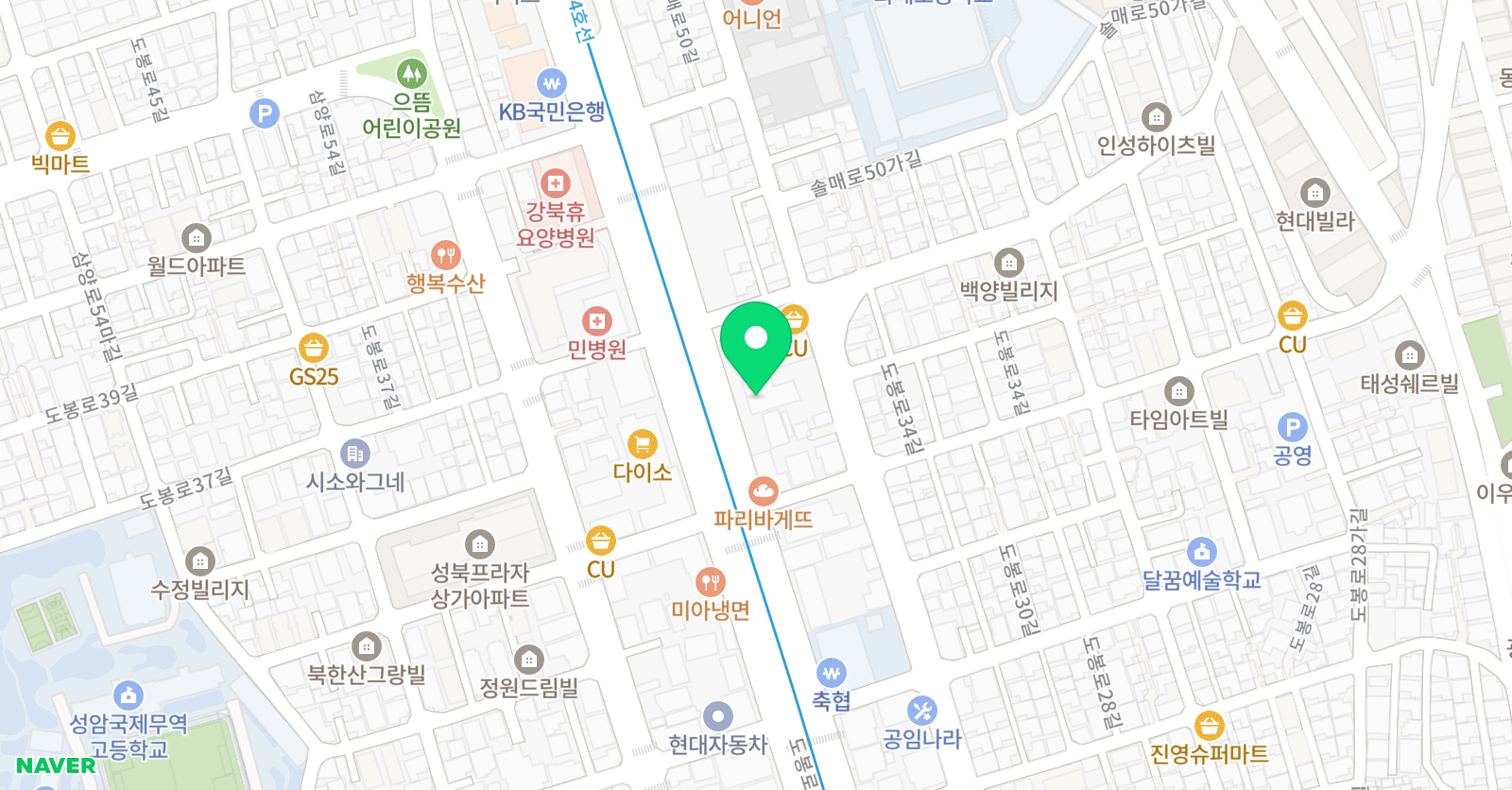 삼성 영어 화계학원 위치