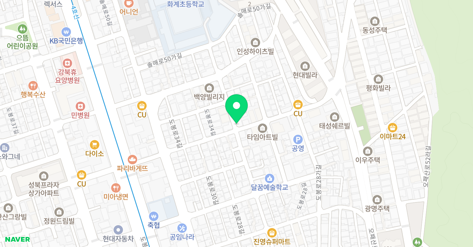 꿈꾸는 스케치북 미술학원 위치