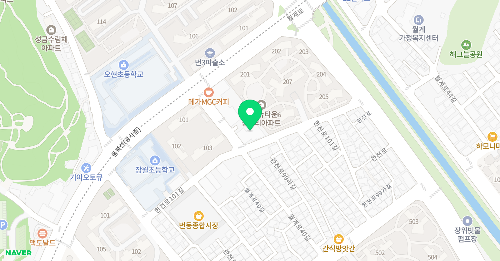 킴스 영어북클럽 학원 위치