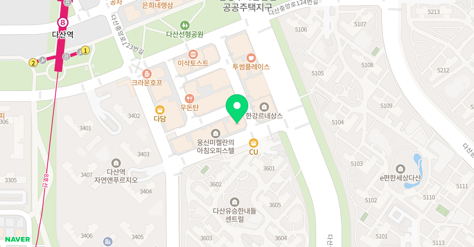 다산가우스 수학학원 위치