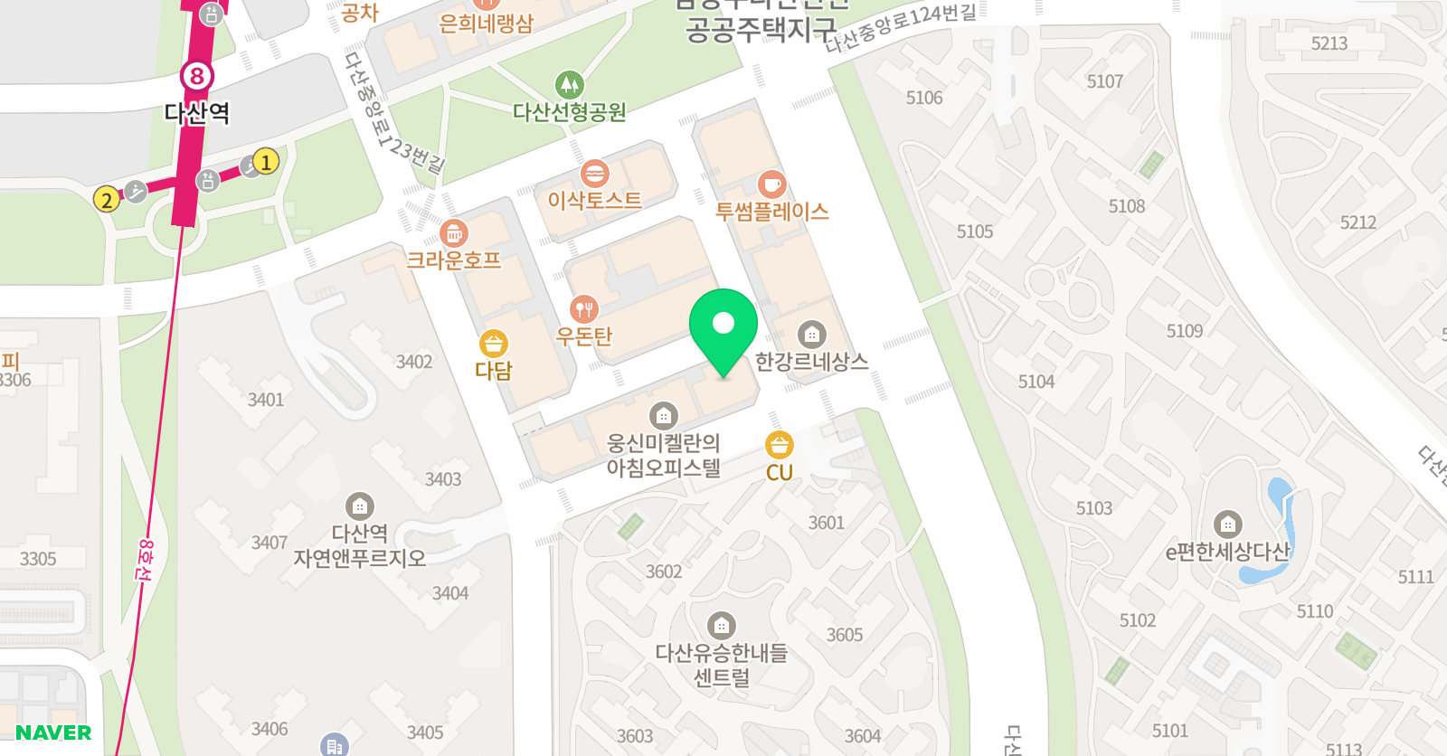 FTK잉글리쉬 구리다산 위치