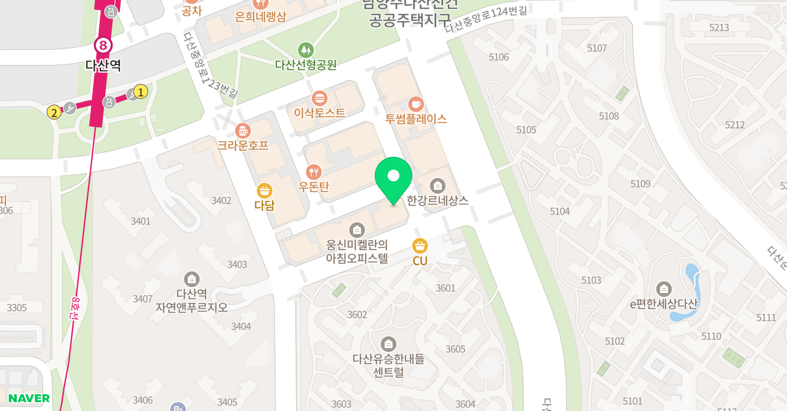 다산아르떼 음악학원 위치