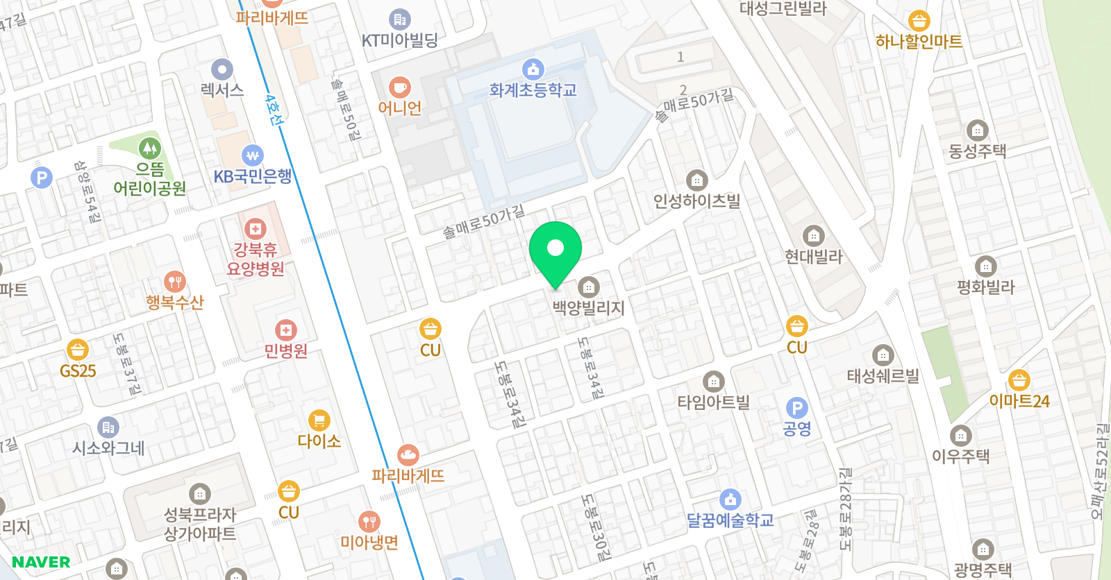 엠베스트SE 수학영어학원 강북혁신캠퍼스 위치