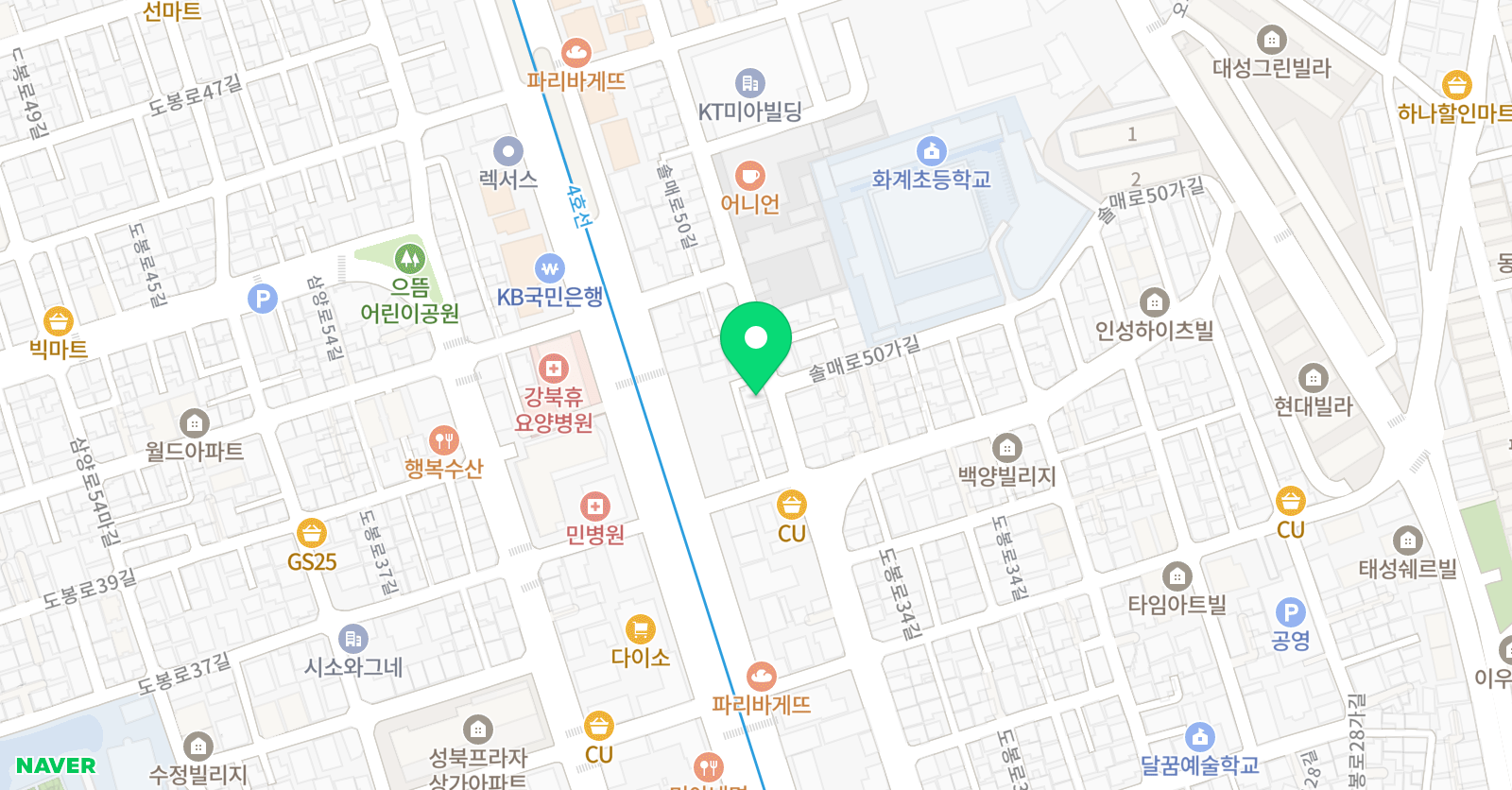 윤선생 영어숲 화계학원 위치
