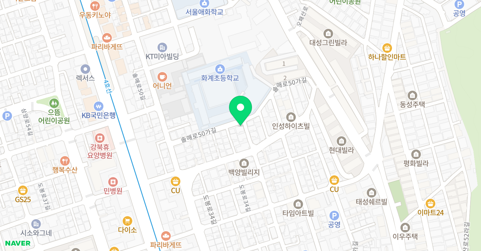 뮤엠 영어 화계영어교습소 위치