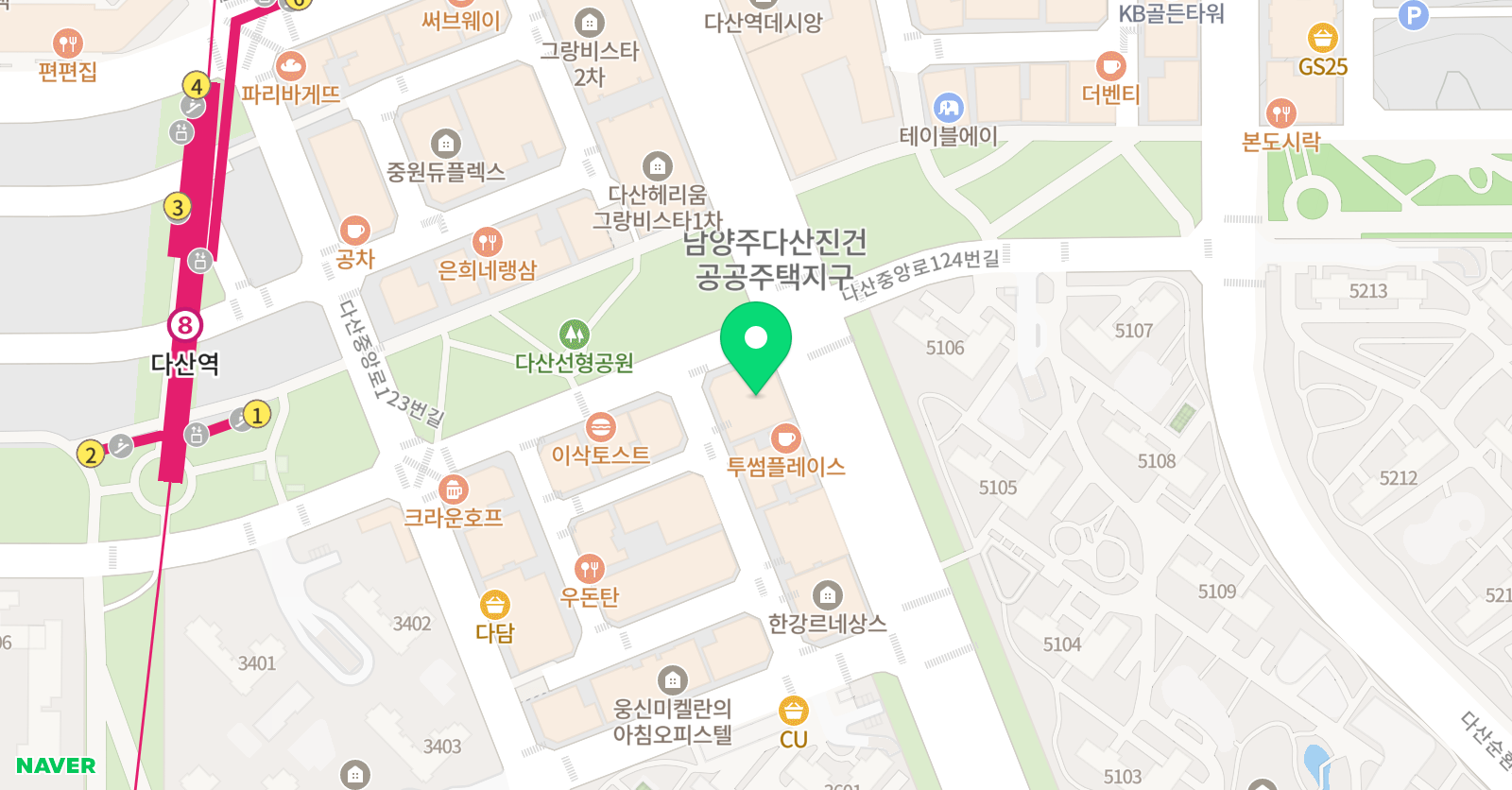 다산 수학원리탐구학원 위치