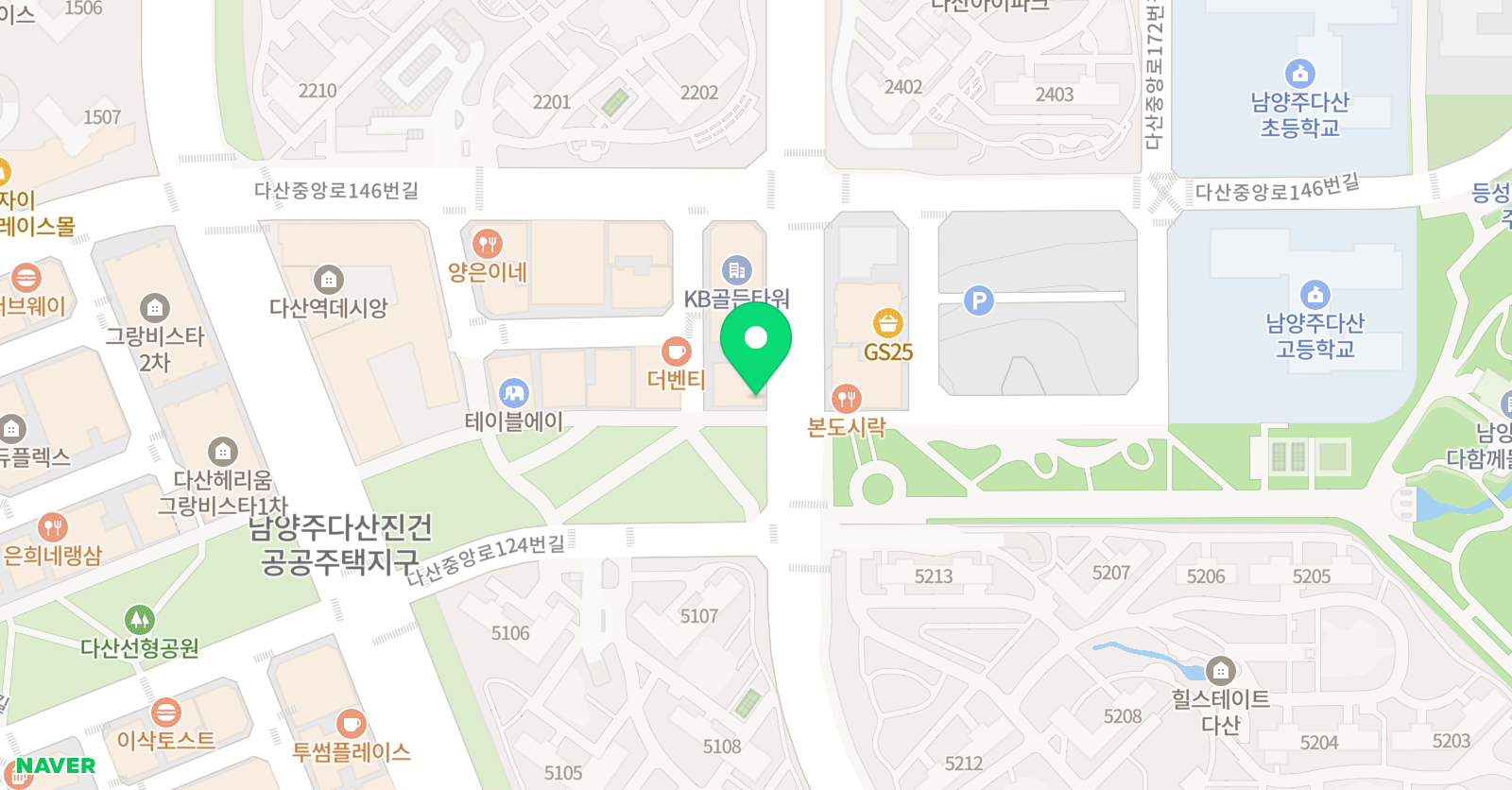 와이즈만영재교육 학원 다산센터 위치