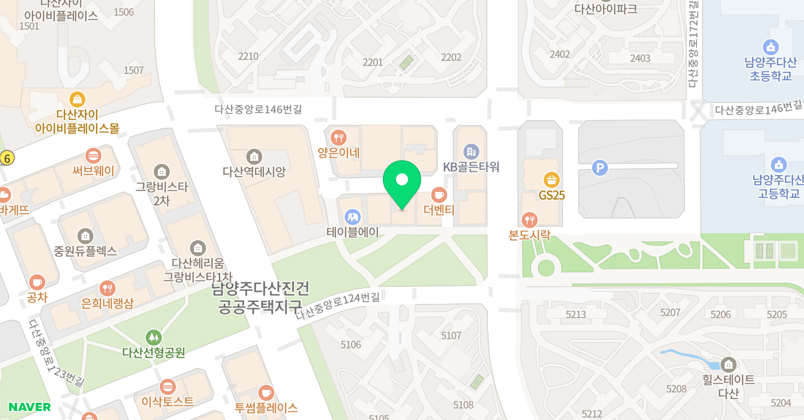 와와학습코칭학원 다산점 위치