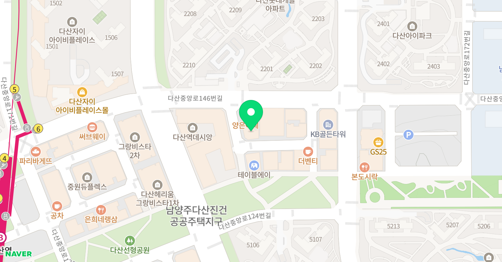 GnB 어학원 다산진건캠퍼스 위치