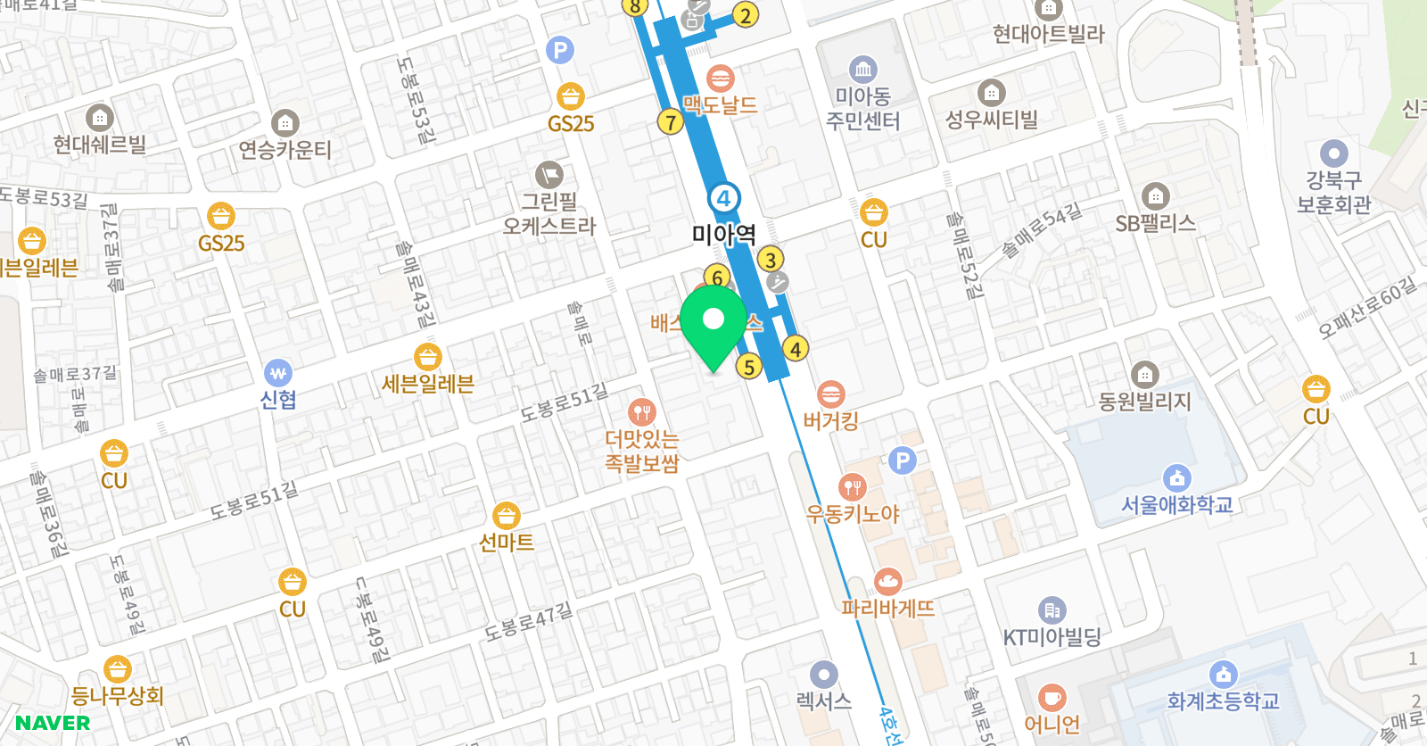 EiE고려대 어학원 강북미아캠퍼스 위치