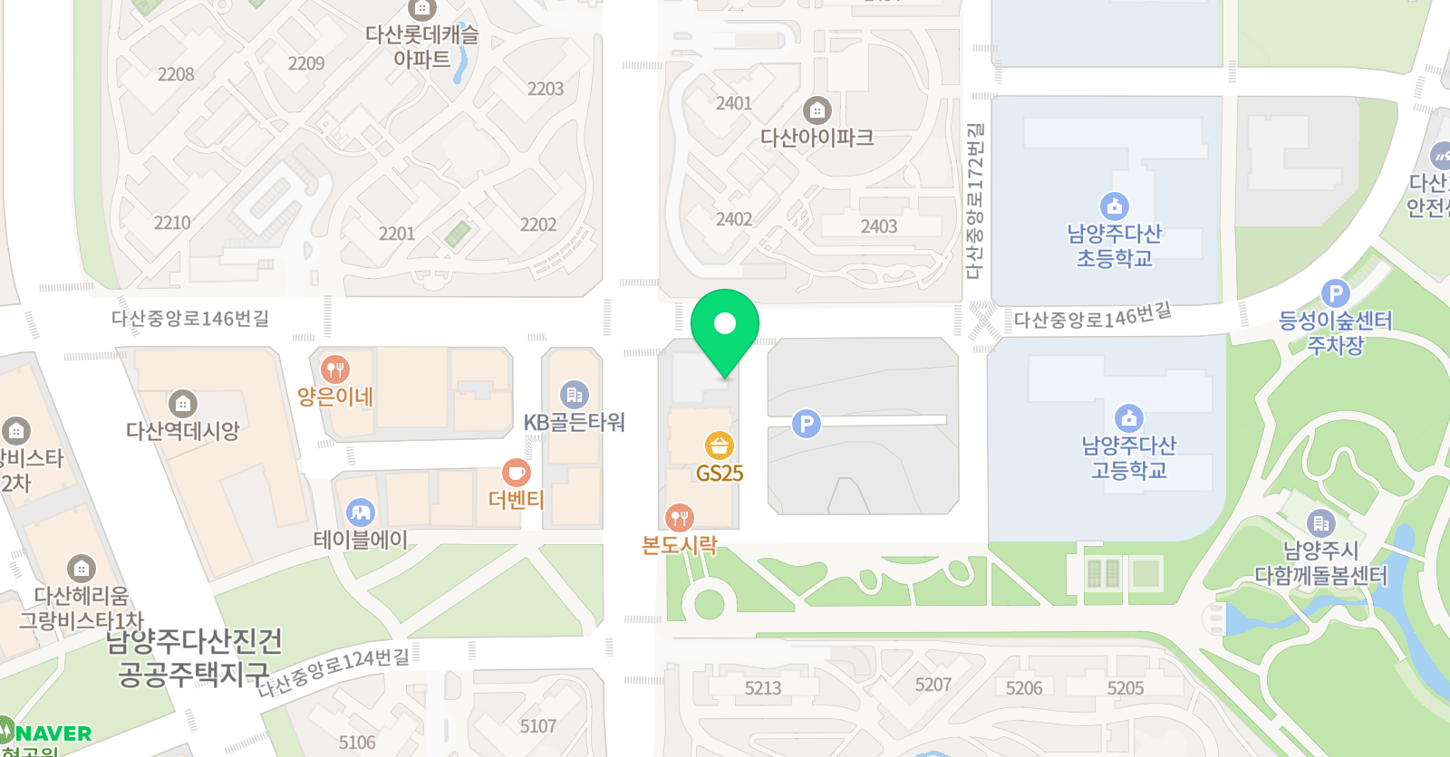 디자인고흐 미술학원 다산캠퍼스 위치