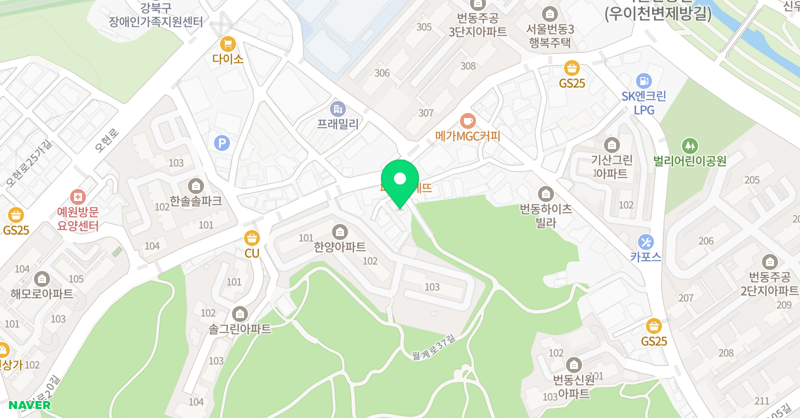 오후의선율 음악학원 위치