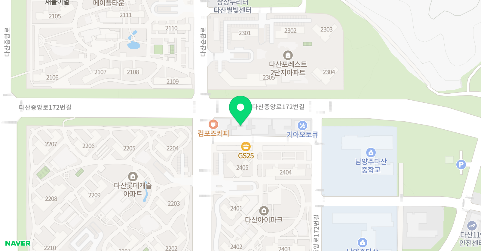 삼성영어셀레나 다산학원 위치