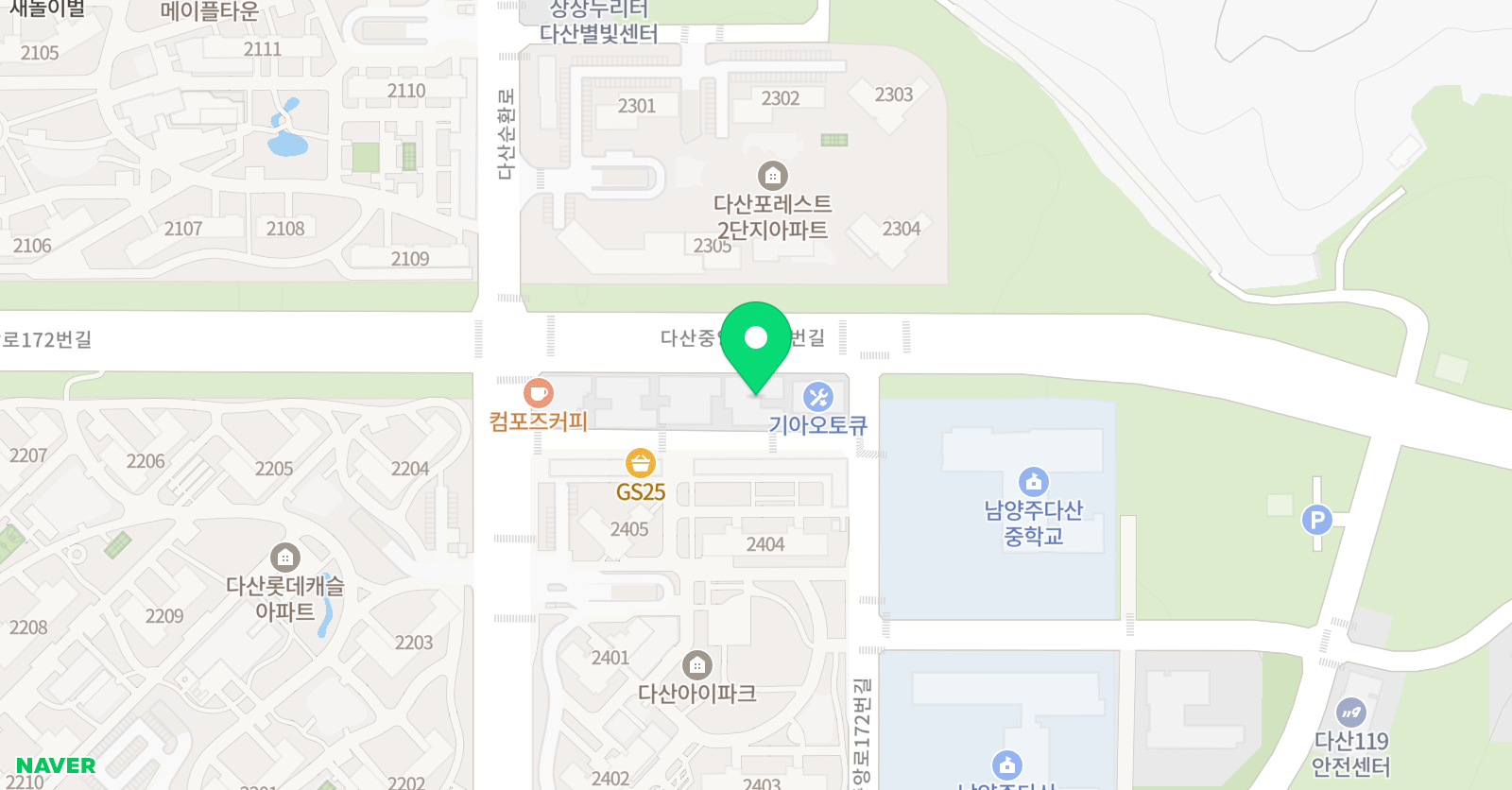 지앤비 어학원 다산캠퍼스 위치