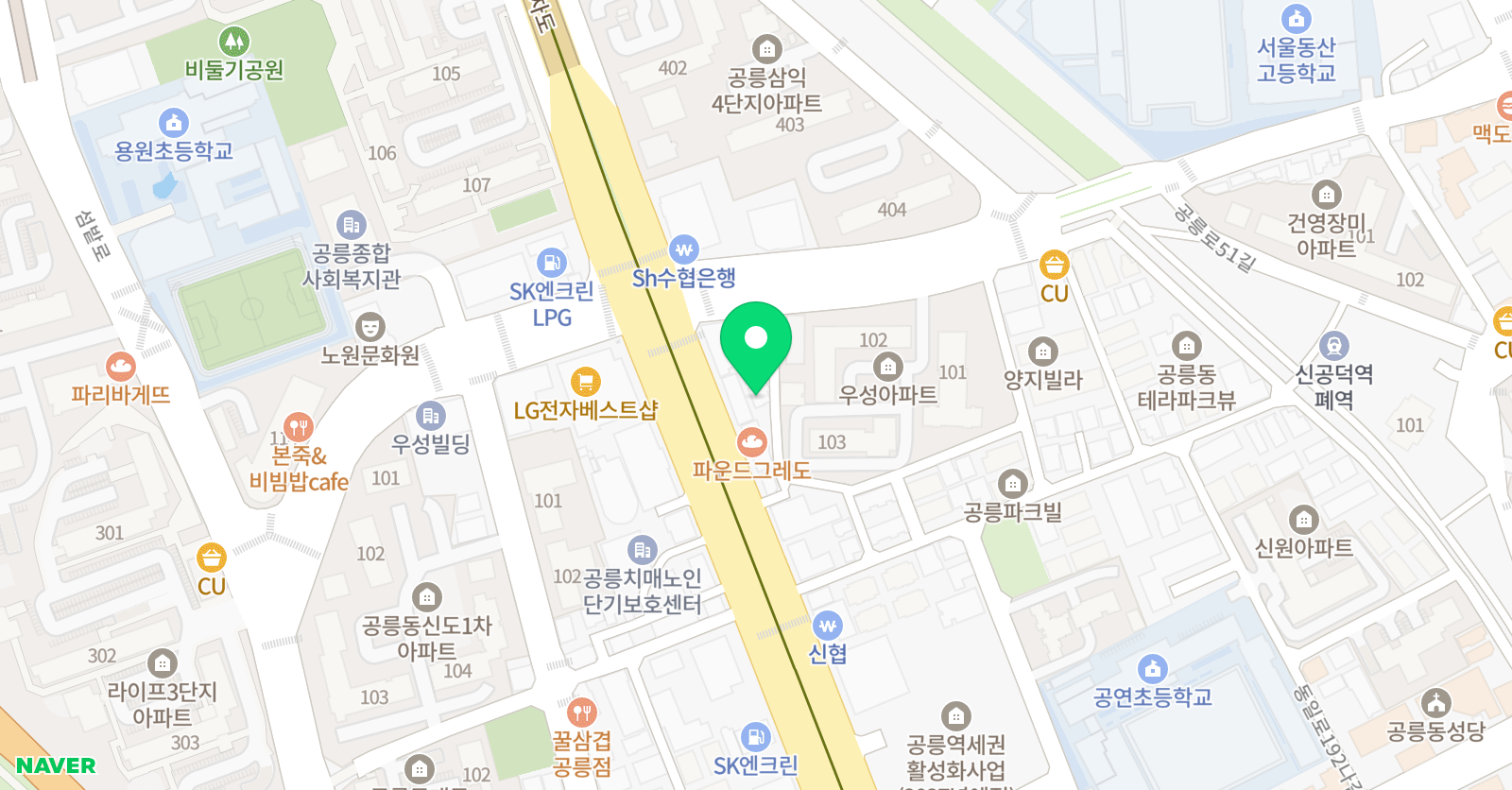 스마트해법 수학 공릉우성점 위치