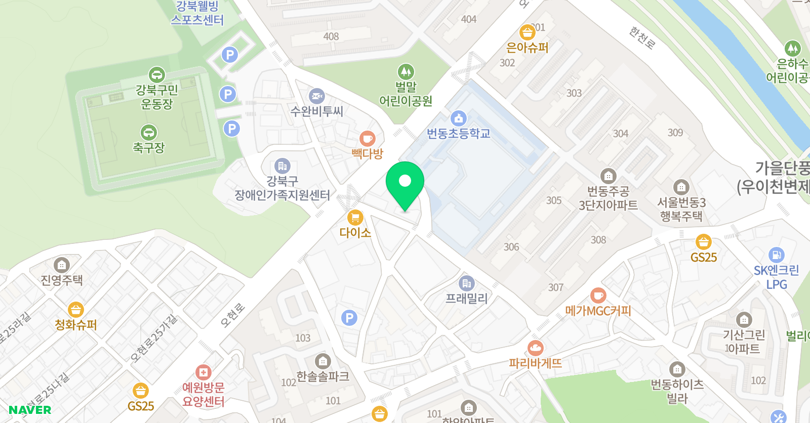 해법수학 꿈의숲영수학원 위치