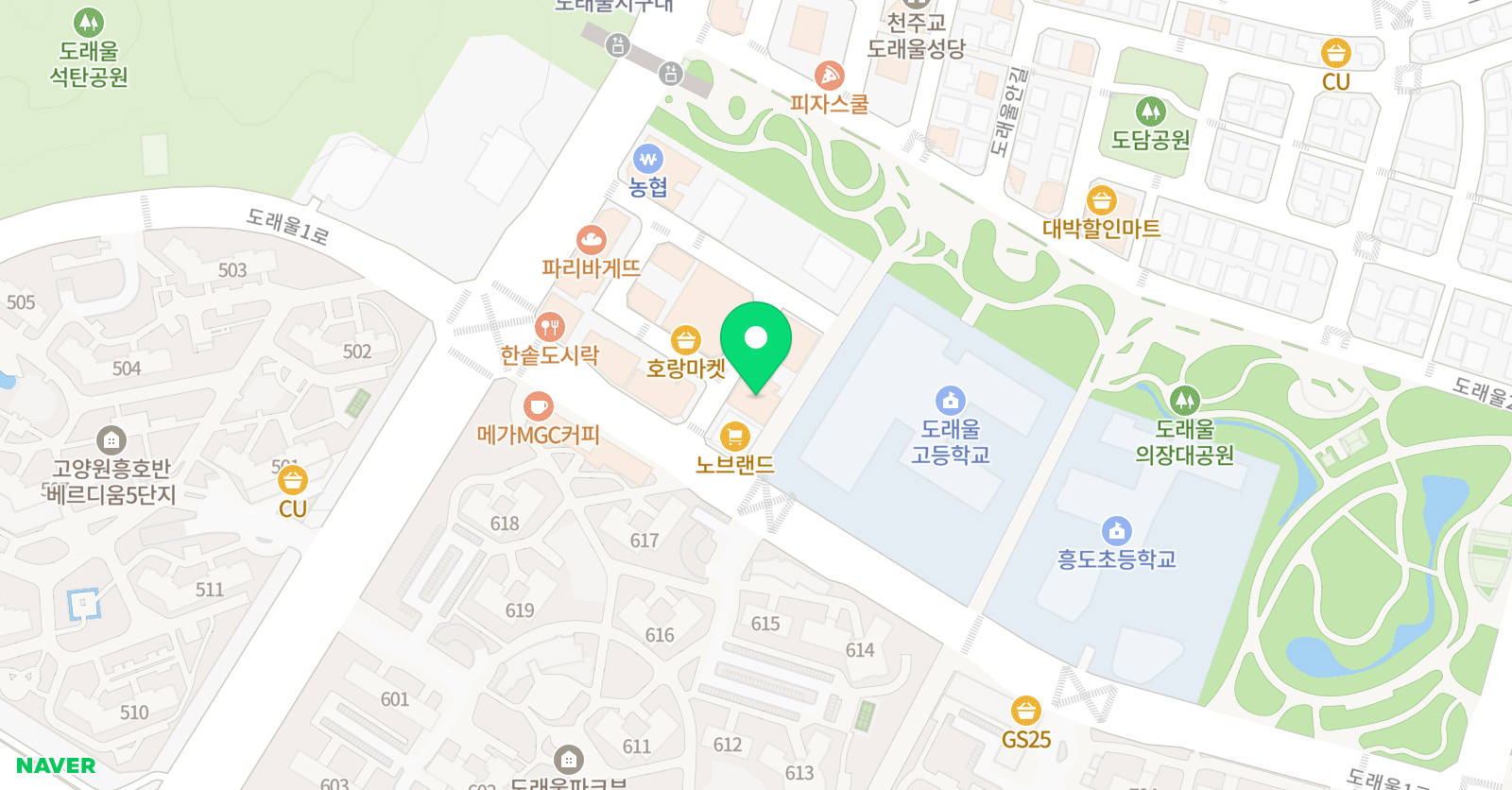 팜수학학원 도래울관 위치