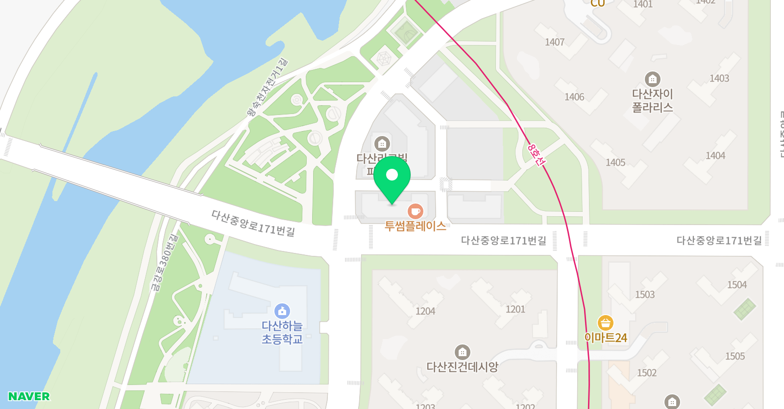 씽크톡 홈런스마트클래스 다산하늘학원 위치