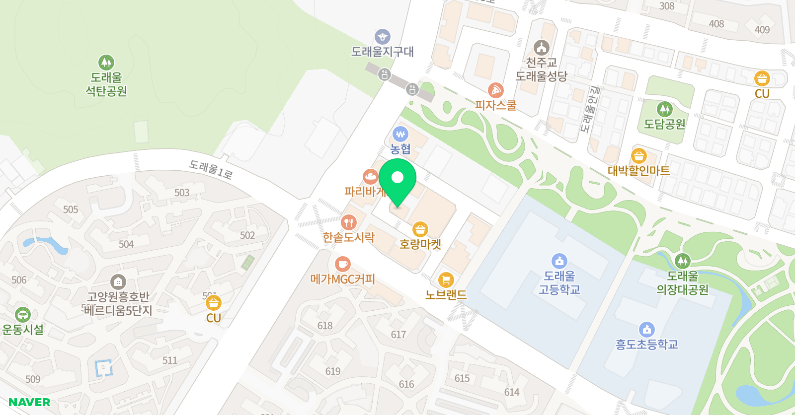 하이클래스 도래울 학원 위치