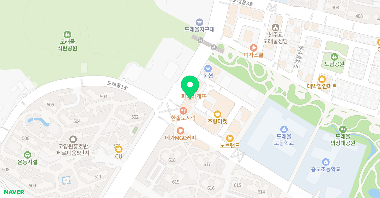 바나나엔씨 미술학원 도래울캠퍼스 위치