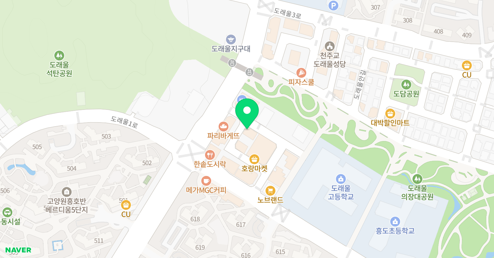딱풀리는수학 도래울학원 위치