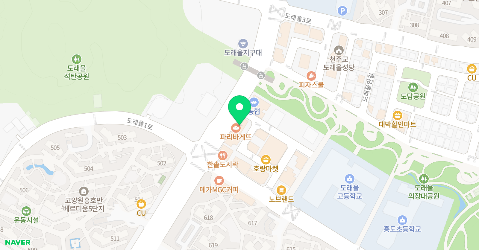 GnB어학원 도래울캠퍼스 위치