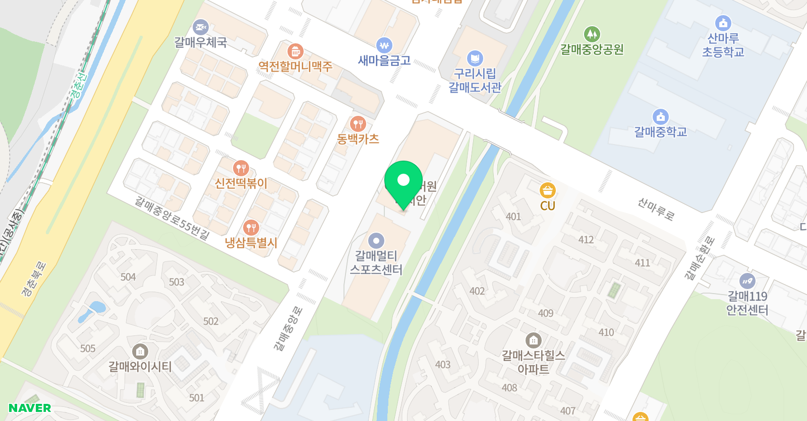 그린 암산주산교습소 위치