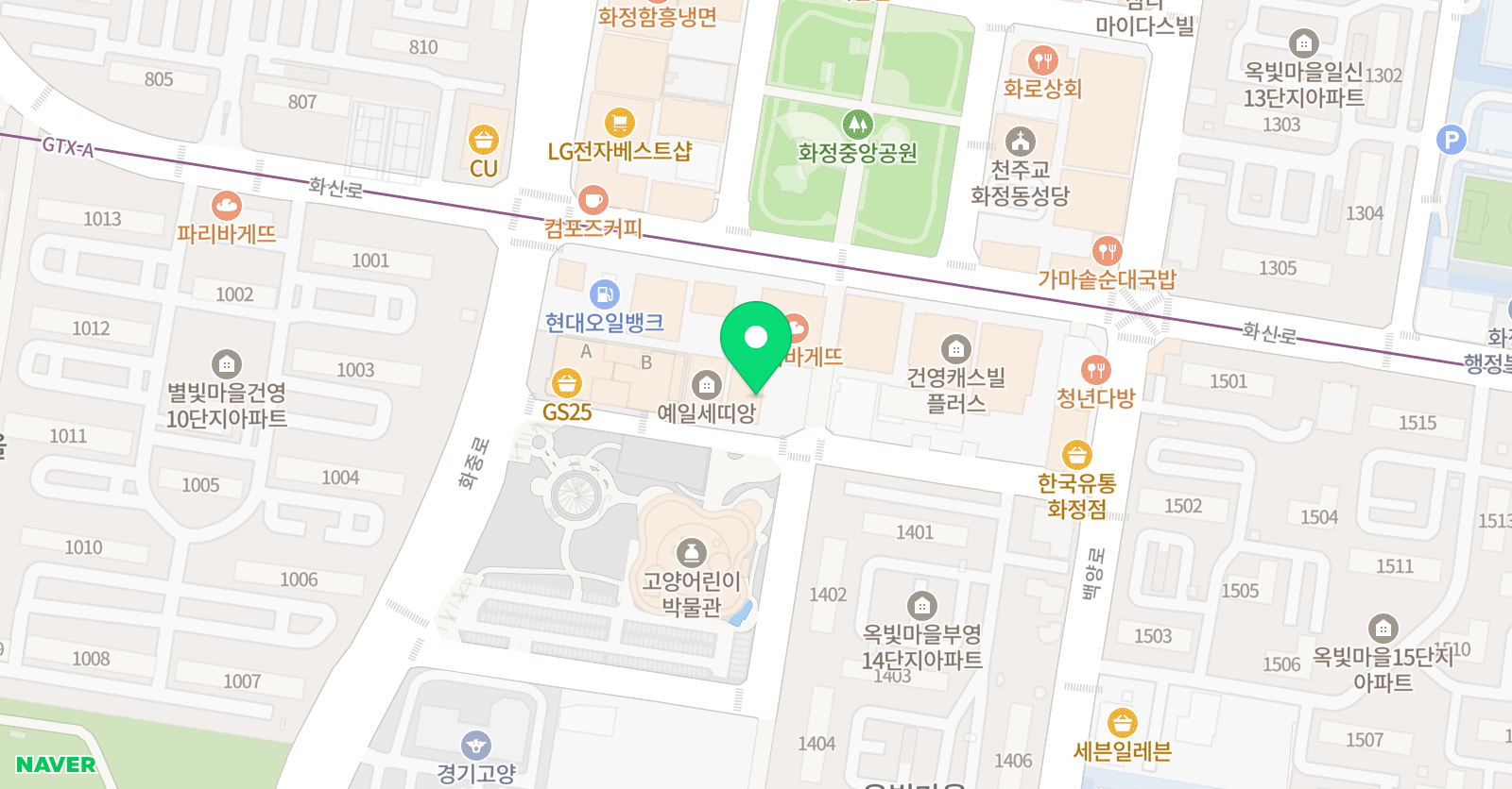 쎈 수학 러닝센터 화정 쎈 학원 위치