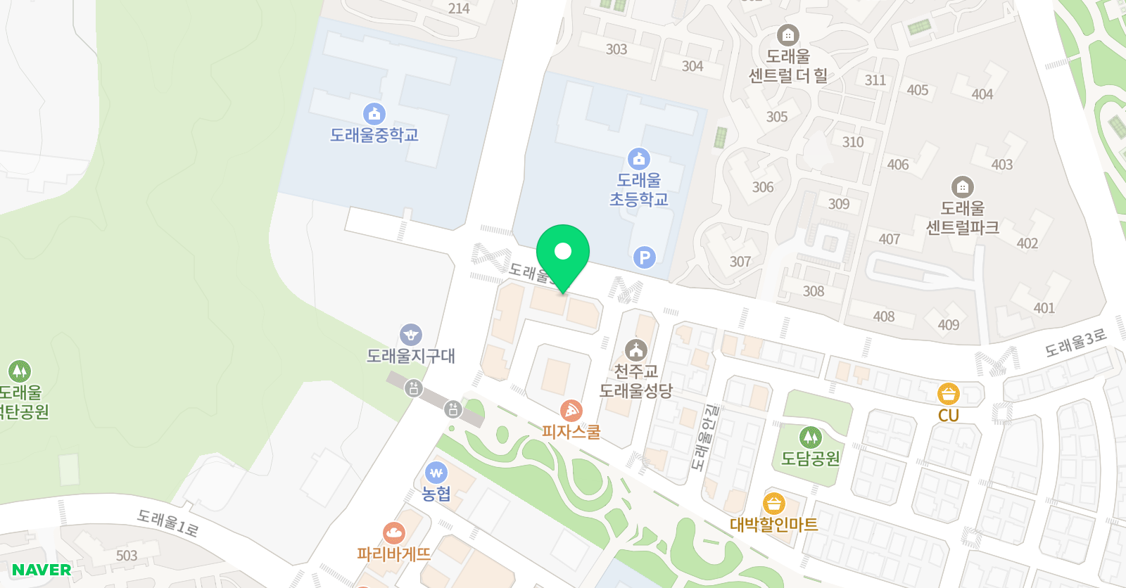 리드인 도래울초 점 위치