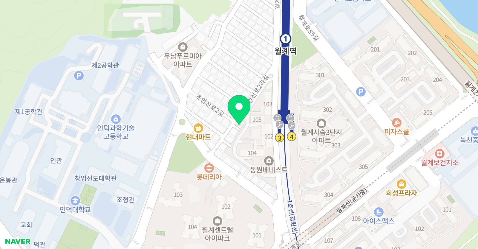 우아한스포츠 노원점 위치