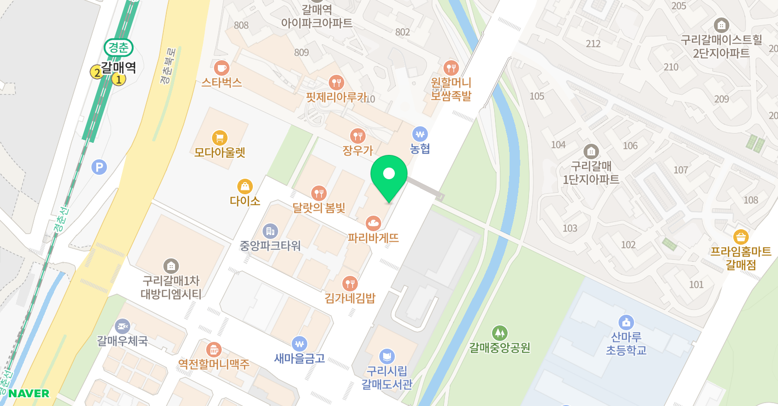 쎈수학러닝센터 갈매학원 위치