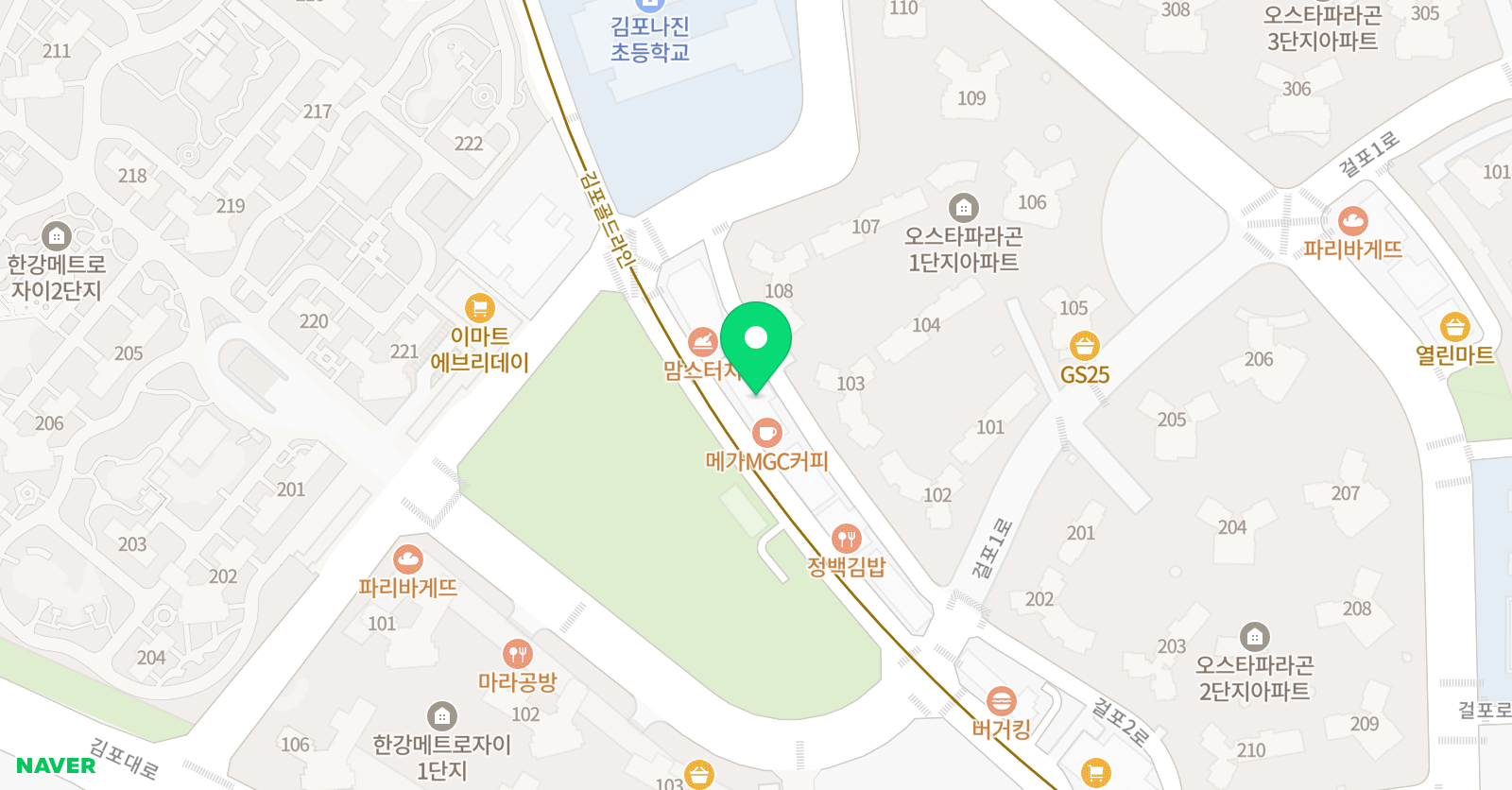 YBM 잉글루 김포걸포제1캠퍼스 위치