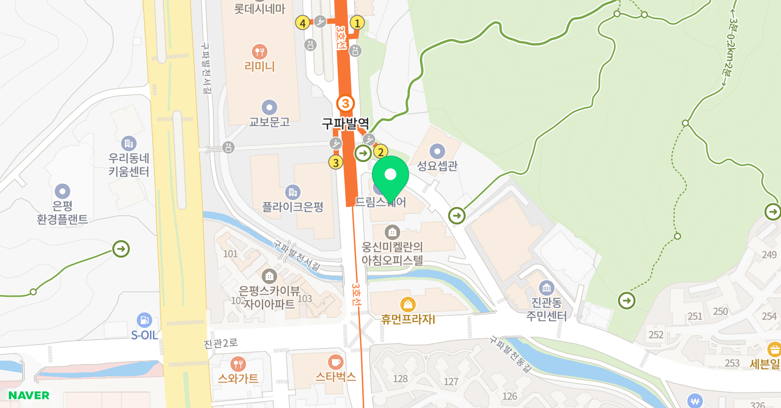 하나한솔 학원 위치