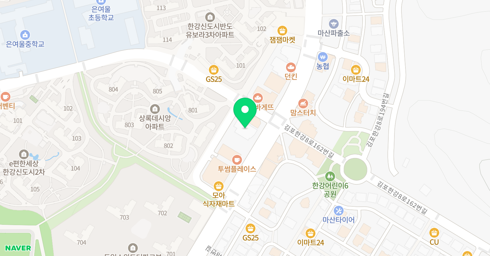 아트앤하트 아트앤하트 김포마산은여울교습소 위치