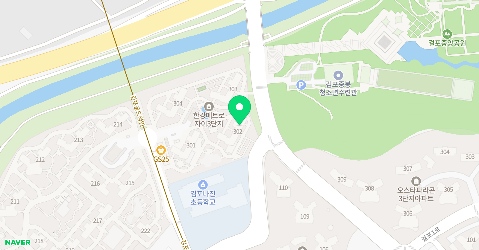 스마트해법 수학 김포메트로자이302점 위치