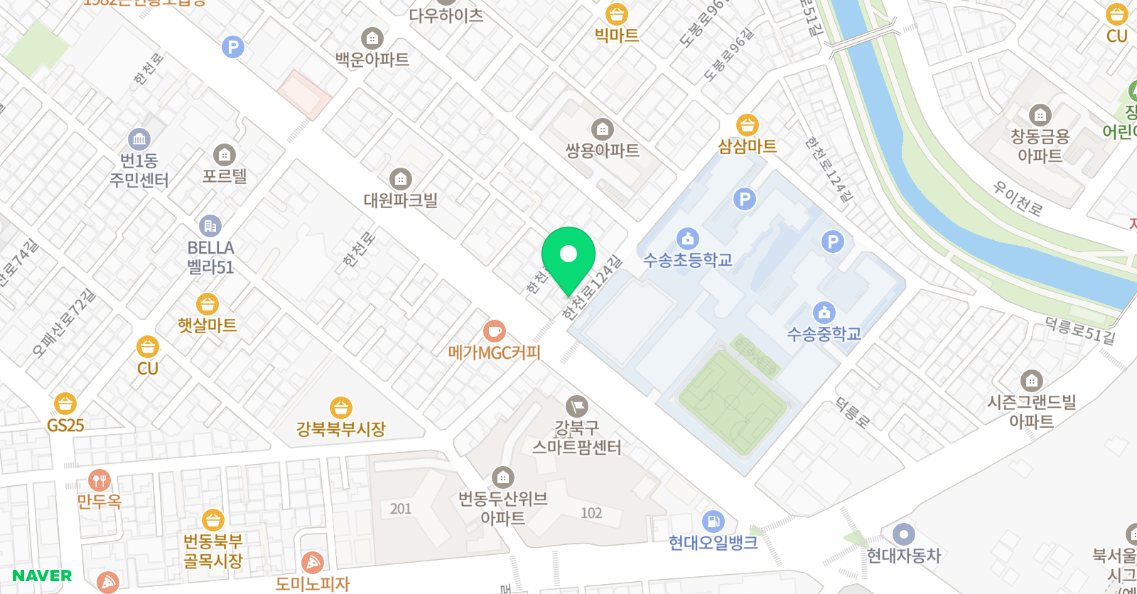 한솔플러스 영어 위치