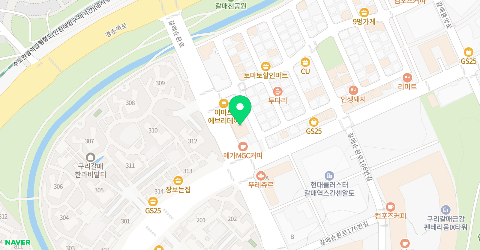 갈매 더올림수학학원 위치